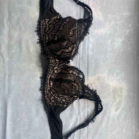 Mimi Holliday Pink Satin/Black Lace Bra - Picture 3 of 3